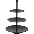 Produktbild: Metall Etagere Schwarz 3-stöckig - 36 X 25 Cm - Edelstahl Deko Servierplatte Mit 3 Etagen - Etagenständer Dessert Snack Obst Muffin Ständer