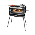 Produktbild: BERGER Camping Gasgrill Klappbar | Tragbarer Koffergrill mit 3 Brenner | 50 mbar für schnelles Kochen | 3 Kochstellen & ein Grillspieß inklusive | Windgeschützter Camping & Balkon Grill