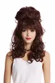 Produktbild: WIG ME UP - GF-W2418-33 Perücke Damenperücke Barock 60er retro riesig Beehive Hochsteckfrisur Dutt lockig lang Pony mahahoni rotbraun
