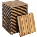Produktbild: tectake Terrassenfliesen, Braun, Holz, Quadratisch, 31x2.2x31 cm, Gartenzubehör, Terrassen- & Balkonböden, Terrassenfliesen