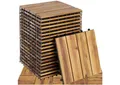 Produktbild: tectake Terrassendielen Terrassenfliesen Tabula 4er Lamellen mit Drainage - wetterfest, 1,922 m², BxL: je 31,00x31,00 cm, (20-teiliges, 20-St., Fliesenset), massives Akazienholz, 31 x 31 x 2,2 cm