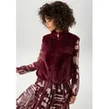 Produktbild: Plüschweste ANISTON CASUAL, Damen, Gr. 44, bordeaux, Web, Obermaterial: 100% Polyester. Futter: 100% Polyester, leicht glänzend, unifarben, lässig geschnitten taillenbedeckt, Westen, in trendiger Farbpalette