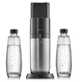 Produktbild: SodaStream Duo Titan Wassersprudler Sprudelmaschine +  2x Glasflasche Schwarz