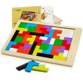 Produktbild: CUBIDI® Kreatives Montessori Tangram Puzzle | Fördert logisches Denken und Räumliche Vorstellungskraft | Geschicklichkeitsspiel aus Hochwertigem Holz | Lernspiele ab 4 Jahre für Jungen und Mädchen