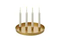 Produktbild: Macosa Home Kerzenhalter Kerzenteller Weiß Schwarz od. Gold rund Metall 25 cm (Dekokranz Dekoteller Magnetische Kerzenhalter, Advent Weihnachtsdeko Metallkranz Adventskranz), modern elegantes Adventsgesteck Tischdekoration
