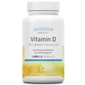 Produktbild: Sanhelios Sonnenvitamin D - 1000 I.E. Vitamin D3 - Unterstützt Knochen, Zähne, Muskeln und Immunsystem* - 365 Microtabletten Jahresvorrat - Nur Premium Zutaten - Hergestellt & geprüft in Deutschland