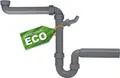 Produktbild: KIRCHHOFF ECO SAVE Raumspar Siphon Küchenspüle, Abfluss für Spüle Küche aus recyceltem Kunststoff, Ablaufgarnitur mit Maschinenanschluss