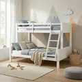 Produktbild: Homestyle4u Etagenbett 90x200 140x200 Hochbett Geschwisterbett Kinderbett Weiß Kinderzimmer - Weiß