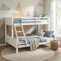 Produktbild: Etagenbett Kinderbett 90x200 & 140x200 cm Weiß Holz mit Lattenrost Homestyle4u