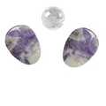 Produktbild: Lapis Vitalis Augensteine Set Amethystquarz - Hochwertige violette Edelsteine - Stein-Set für Behandlungen & Massage - Edelsteine Set inklusive Massagekugel aus Bergkristall & Anleitung