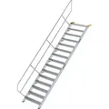 Produktbild: Günzburger Steigtechnik - Treppe 45° Stufenbreite 1.000 Mm 15 Stufen Aluminium Geriffelt - 600355