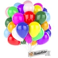 Produktbild: BIO Luftballons Geburtstag • 100 Stück • MADE IN EU • Premium Ballons aus 100...