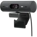 Produktbild: Logitech Brio 500 Webcam - Graphit Schwarz, Full-HD Auflösung, 90°-Sichtfeld, 2 Mikrofone, Abdeckblende, USB-C-Anschluss