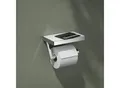 Produktbild: Keuco Reva Toilettenpapierhalter 12873019000 verchromt, mit Glasablage, offene Form, Rollenbreite 100/120mm