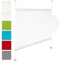 Produktbild: Woltu Plissee Klemmfix Ohne Bohren 45x100cm (bxh) Weiß Faltrollo Plisseerollo Mit Klemmträger Lichtdurchlässig, Jalousie Sichtschutz Und Sonnenschutz Easyfix Rollo Für Fenster & Tür