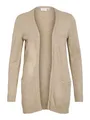 Produktbild: VILA CLOTHES Damen VIRIL L/S OPEN KNIT CARDIGAN-NOOS Strickjacke,, per pack Beige (Natural Melange Natural Melange), 34 (Herstellergröße: XS)