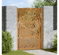 Produktbild: vidaXL Gartentor, Gartentor 105x155 cm Wetterfester Stahl Blatt-Design
