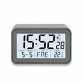 Produktbild: ADE elektronische Uhr mit Kalender und Thermometer, 10,5 x 6,5 x 4 cm, grau