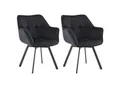 Produktbild: CLP 2er Set Esszimmerstuhl Jordi aus Samt Drehbarer Sessel für Wohn- und Essbereiche Ergonomisches Design belastbar bis 150 kg