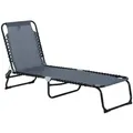 Produktbild: Outsunny Klappliege, Dunkelgrau, Metall, Kunststoff, 58x76x197 cm, Gartenmöbel, Gartenliegen