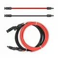 Produktbild: Verlängerungskabel 6mm2 Beidseitig Kompatibel Mit Mc4 Solarkabel Rot / Schwarz Inkl. Stecker 2 X 5m