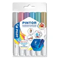 Produktbild: PILOT PINTOR Kreativmarker – 6 Stück in F – Metallicfarben – Farbmarker-Stifte für DIY-Projekte, für fast alle Oberflächen, schnell trocknend und gut deckend