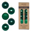 Produktbild: 20 Weihnachtskugeln Glas 6cm matt & glänzend Christbaumkugeln Weihnachtsbaumkugeln Weihnachten Christbaumschmuck Weihnachtsbaumschmuck Dunkelgrün