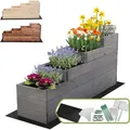 Produktbild: MODO24 Hochbeet Holz, Pflanzkasten, Massivholz, Kiefer, Kräuterbeet, Blumenkasten, Garten, Terrasse, 54x30x120 cm, Grau, ZP07 - Grau