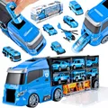 Produktbild: Spielzeugauto Transportwagen mit 5 Autos & Heli, Aufbewahrung