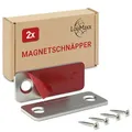 Produktbild: LouMaxx Türmagnet selbstklebend - Tür Magnet 8 kg Haltekraft - 2er Set Magnetschnäpper - Türmagnete aus Edelstahl - Ultradünner Magnetverschluss Schrank - Magnet Schranktür für sicheren Halt
