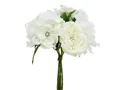 Produktbild: Kunstblumenstrauß Hochzeitsstrauß mit Perlen edel Strass Rosen Hortensien, Viana, Höhe 29 cm