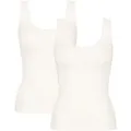 Produktbild: sloggi Unterhemd GO (2er Pack) zarte Spitzendetails, tiefer Rundhals-Ausschnitt, breite Träger, weich beige L