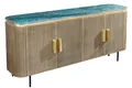 Produktbild: Sideboard Art Déco 160 x 79 cm Marmor Mangoholz Metall in Grün Messing Schrank