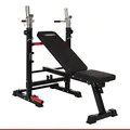 Produktbild: HAMMER Hantelbank Force 4.0 mit Rack, klappbar, Schrägbank, Flachbank, max. 180 kg Körpergewicht, Dipgriffe, Langhantelablage - Trainingsbank verstellbar Home Gym Bankdrücken