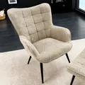 Produktbild: riess-ambiente Moderner Sessel SCANDINAVIA champagner greige Bouclé mit Armlehnen Lesessel Relaxsessel