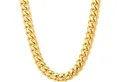 Produktbild: LuxusKollektion Kette und Anhänger Set Panzerkette Herren 18K vergoldet Edelstahl cuban chain 10/12mm 46-66cm