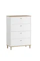 Produktbild: Schildmeyer Kommode Hilda 701890, weiß matt/artisaneiche Dekor, 80 x 40 x 116,7 cm