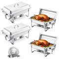 Produktbild: VEVOR Chafing Dish Set Speisenwärmer Edelstahl 7,5L 4 Stk. Buffet Silber