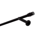 Produktbild: Gardinenstange Schwarz Matt stabile Vorhangstange 19 mm mit Zylinder einfache Montage, Montageort: Wand, 1-läufig, 400 cm