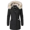 Produktbild: Navahoo Wintermantel Cristal stylischer Damen Winterparka mit Kunstfell-Kapuze schwarz S (36)