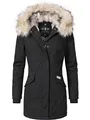 Produktbild: Navahoo Damen Winter Kurzmantel mit Kapuze Cristal Schwarz Gr. S