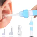 Produktbild: Elektrische Ohrenschmalz, Hohe Saugleistung Elektrisches Vakuum Ohrreiniger Absauggerät Silikon Mit Led-Licht Und 2 weichen Ohrstöpseln Und Usb-Ladekabel Für Babys, Erwachsene