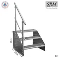 Produktbild: 3 Stufen Standtreppe Modell 1 freistehend verzinkt Treppe Stahltreppe Breite 90 cm Höhe 63 cm 1x Geländer