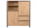 Produktbild: Mid.you Highboard, Anthrazit, Eiche, 3 Fächer, 2 Schublade(n) Schubladen, 120x140x40 cm, Wohnzimmer, Kommoden & Sideboards, Highboards