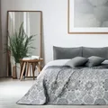 Produktbild: DecoKing 77191 Tagesdecke 170 x 210 cm Stahl Silber weiß anthrazit Alhambra