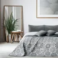 Produktbild: 77191 Tagesdecke 170 x 210 cm stahl silber weiß anthrazit Bettüberwurf zweise...