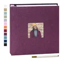 Produktbild: Yopih Selbstklebende 10x15 Fotoalbum zum Selbstgestalten Groß leinen Photoalbum mit 40 Weißen Seiten, Hochzeit Jahrestag Geburtstag Geschenke, mit einem Kugelschreiber, 28x27 cm, Lila