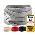 Produktbild: LaceHype 2 Paar - Schnürsenkel falch reißfeste Schuhbänder [8 mm breit ] LC3 Ersatz Shoelaces aus Polyester für Sneakers, Sportschuhe, Laufschuhe, Turnschuhe (Grau, 140cm)