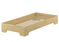 Produktbild: ERST-HOLZ Bett Bettrahmen Funktionsbett Massivholzbett Kiefer 100x200, Kieferfarblos lackiert