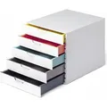 Produktbild: Durable Schubladenbox 762527, Varicolor Mix 5, A4, 5 Fächer, Kunststoff, geschlossen, bunt / weiß